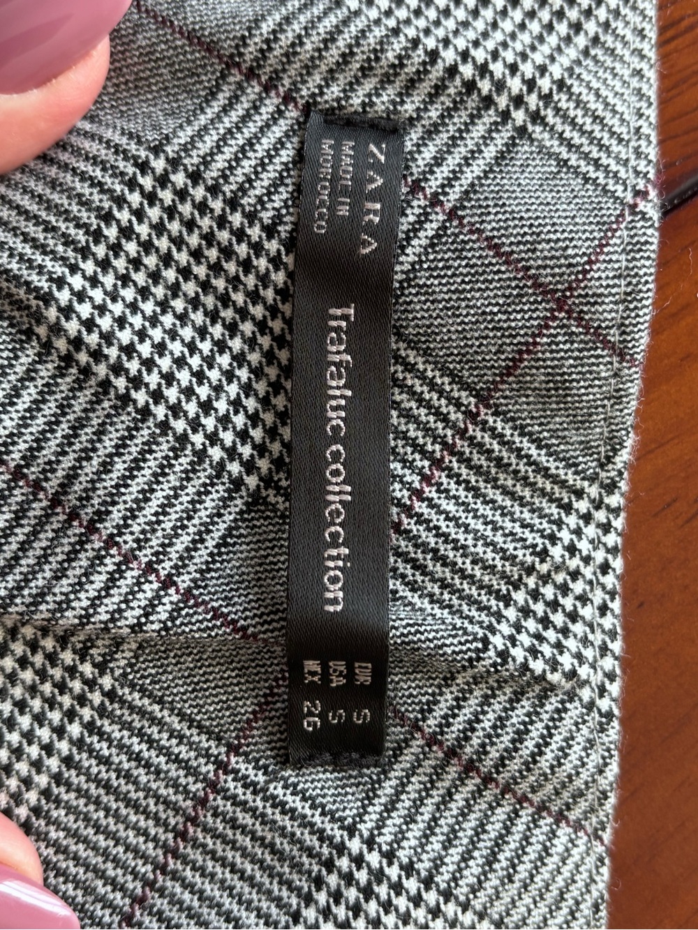 Zara Trafaluc Grey Plaid A-Line Skirt with Front Buttons sz S - Picture 3 of 12